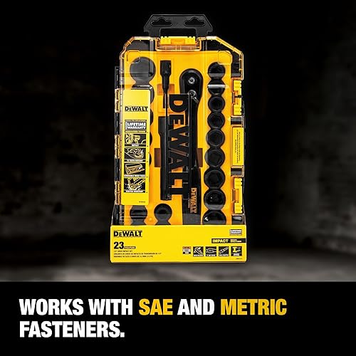 Miniatura 2 de DEWALT caja rígida, set de 23 piezas de llaves tubo de 1/2 impacto.