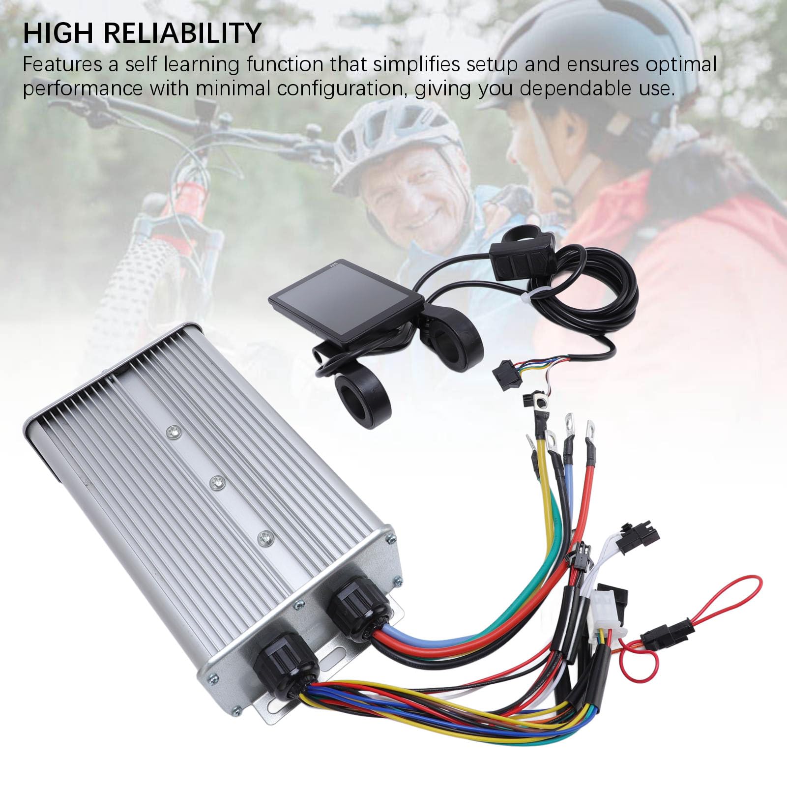 Asixxsix Contrôleur de Scooter électrique,contrôleur de Moteur BLDC 48V 52V 60V 72V avec écran LCD et Fonction d'auto-Apprentissage, pour Scooter électrique 1000W 1500W 2000W 3000W.