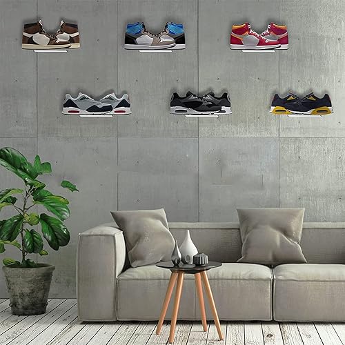 Miniatura 2 de Youeon Paquete de 8 estantes flotantes de exhibición de zapatos, estante acrílico de 8 x 3 pulgadas para pared, estantes flotantes para zapatos,