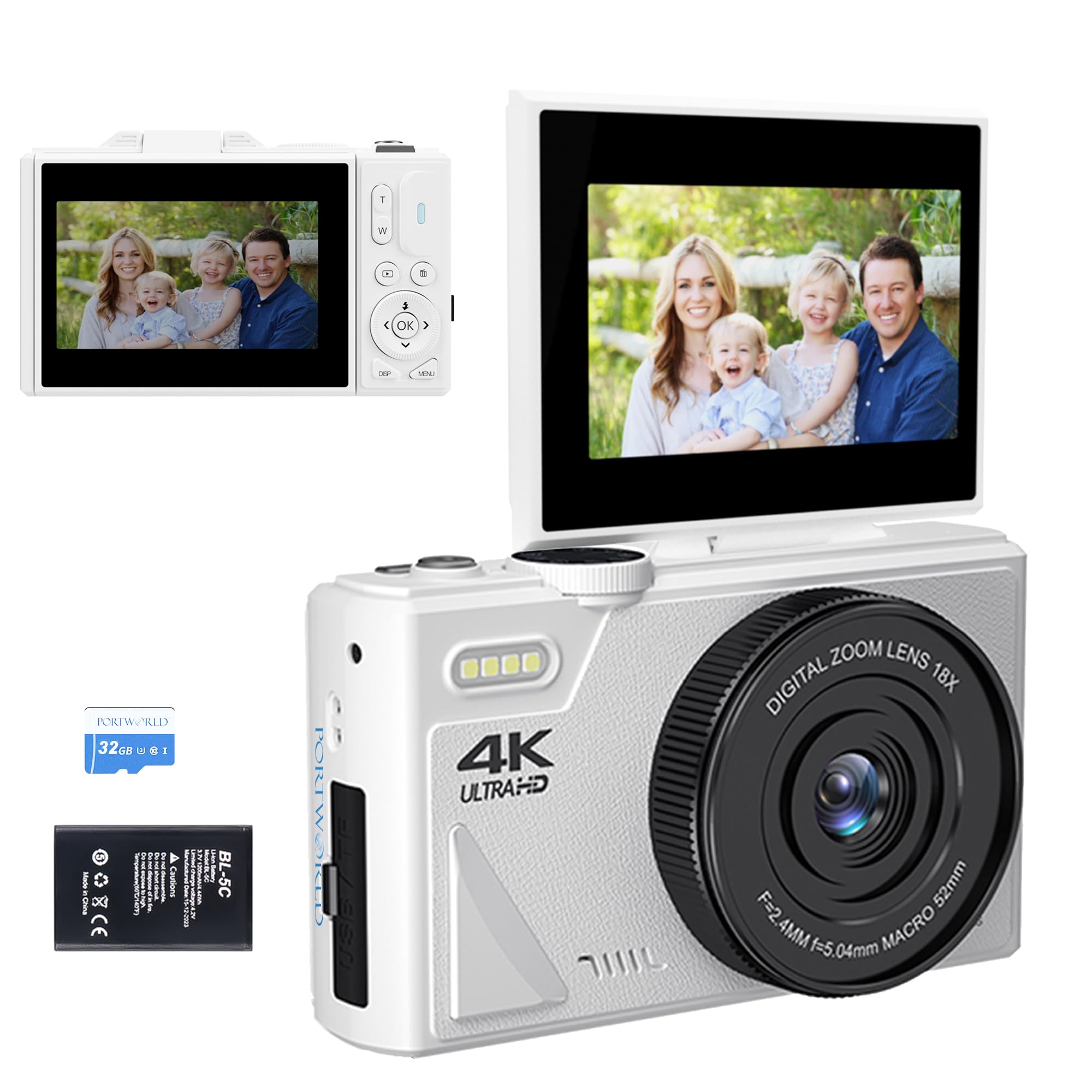 Amazon | 写真とビデオ用64MPデジタルカメラ:YouTube用4K Vlogカメラ