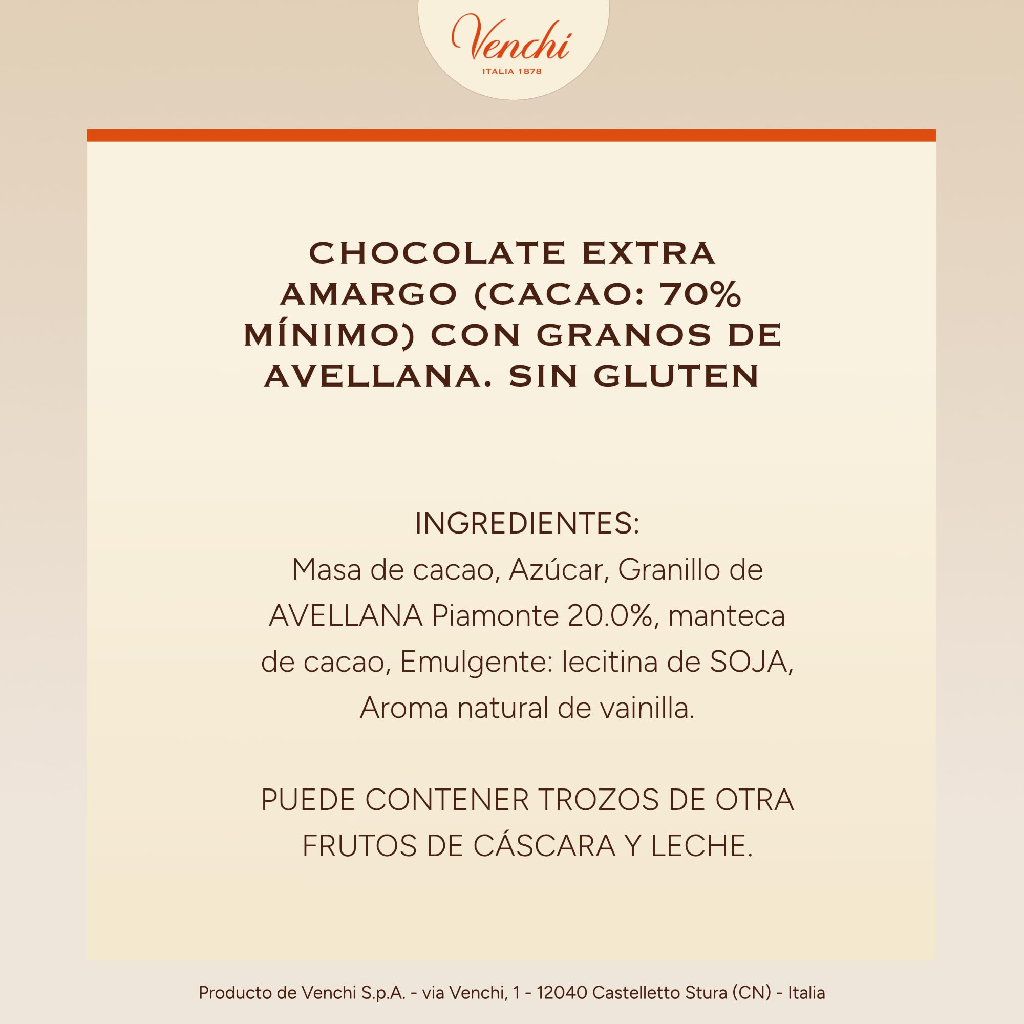 Venchi - Huevo de Chocolate Mignon con Avellanas Extra Negro 70%, 70 Gr, con Granillo Grueso de "Avellana Piamonte", Sin Gluten, Colección de Pascua Venchi, Idea de Regalo - 2