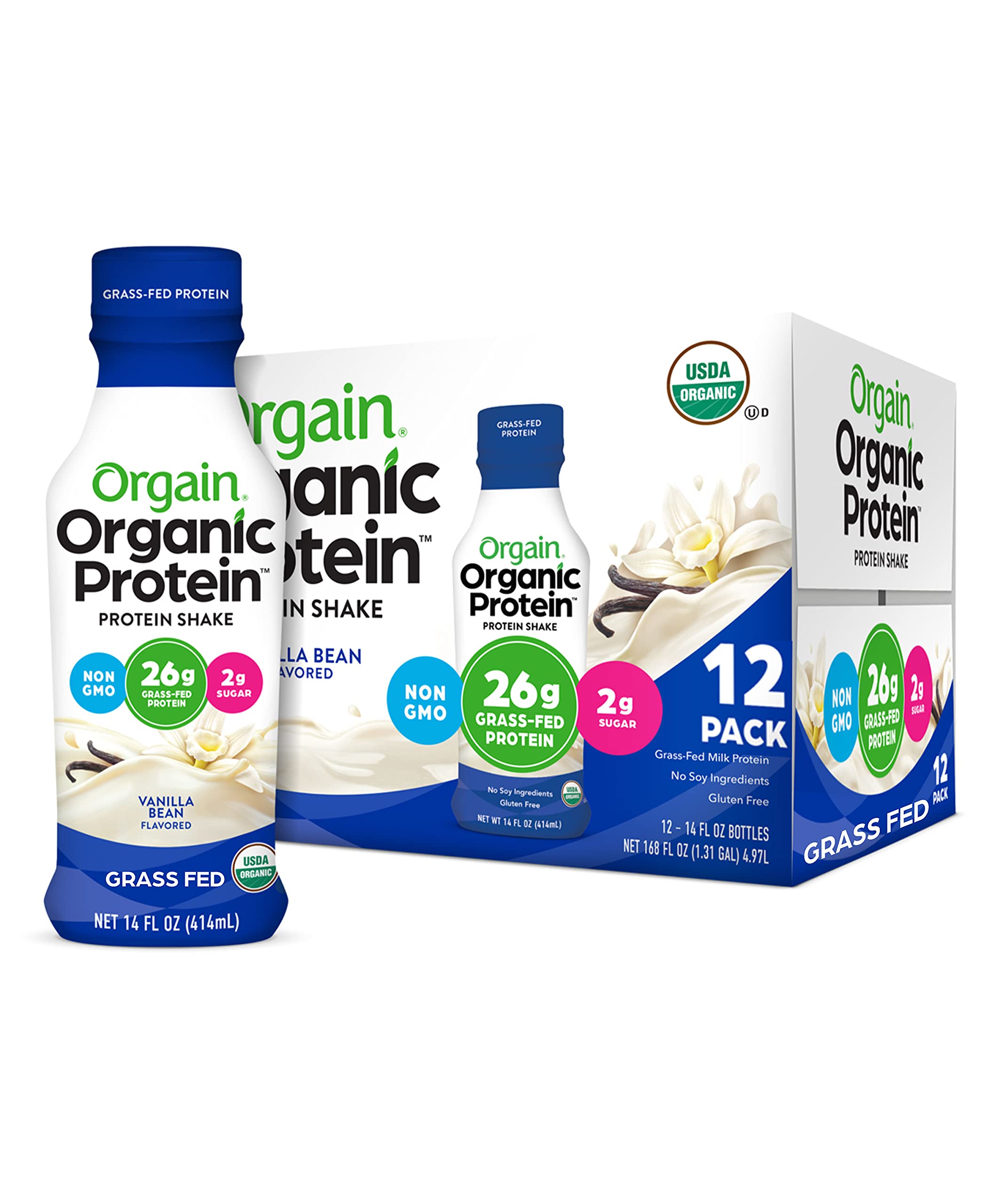 Orgain Organic 26g Grass Fed Whey Protein Shake, Vanilla Bean Meal