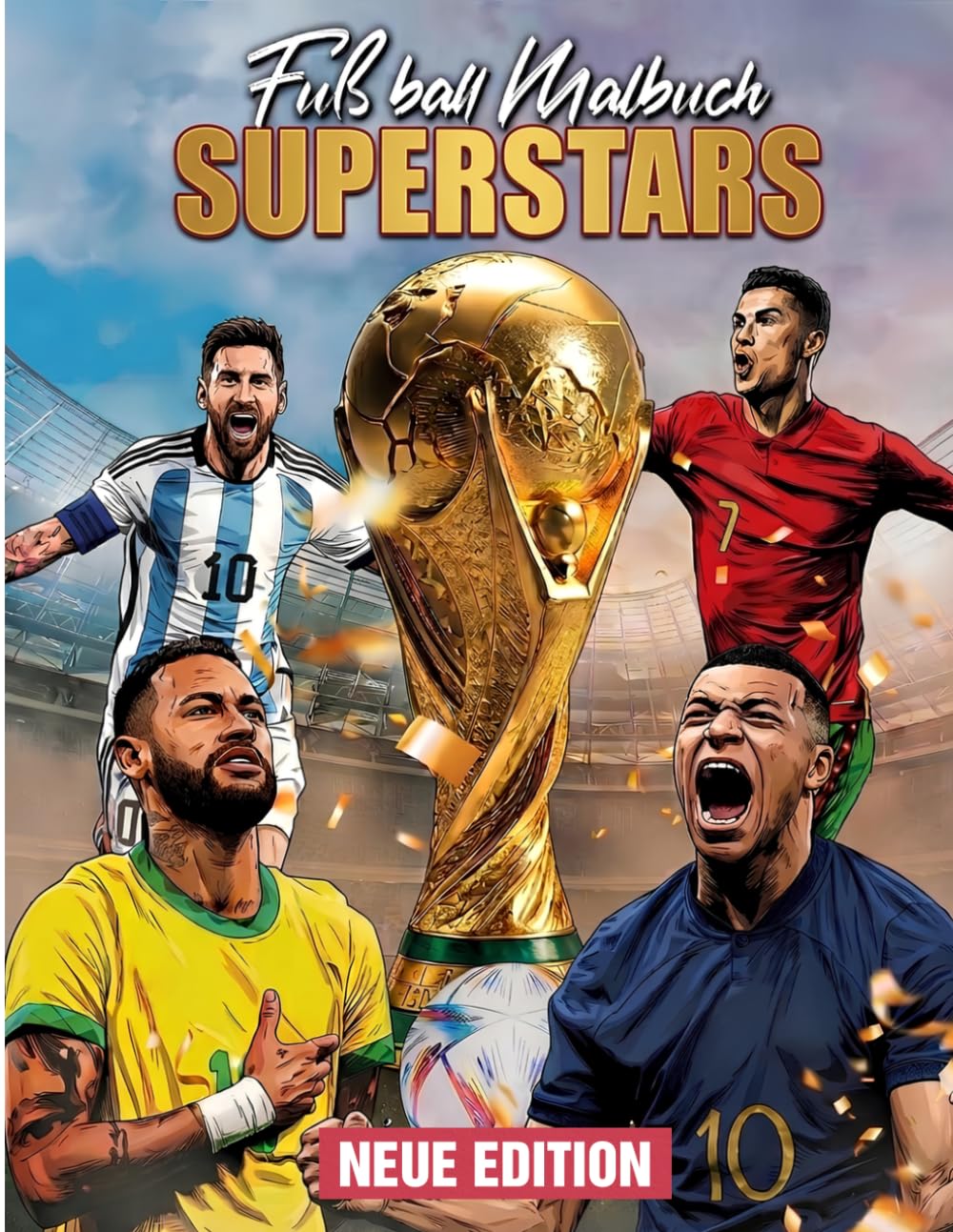 Fußball SUPERSTARS Malbuch: Kreativer Malspaß mit den besten Spielern der Welt für Kinder & Erwachsene