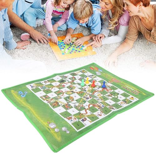 Miniatura 2 de Ajedrez de serpiente, 23.6 x 17.7 in, plegable, de ajedrez, lavable, plegable, no tejidas, alfombra de suelo, escalera de serpiente, ajedrez para