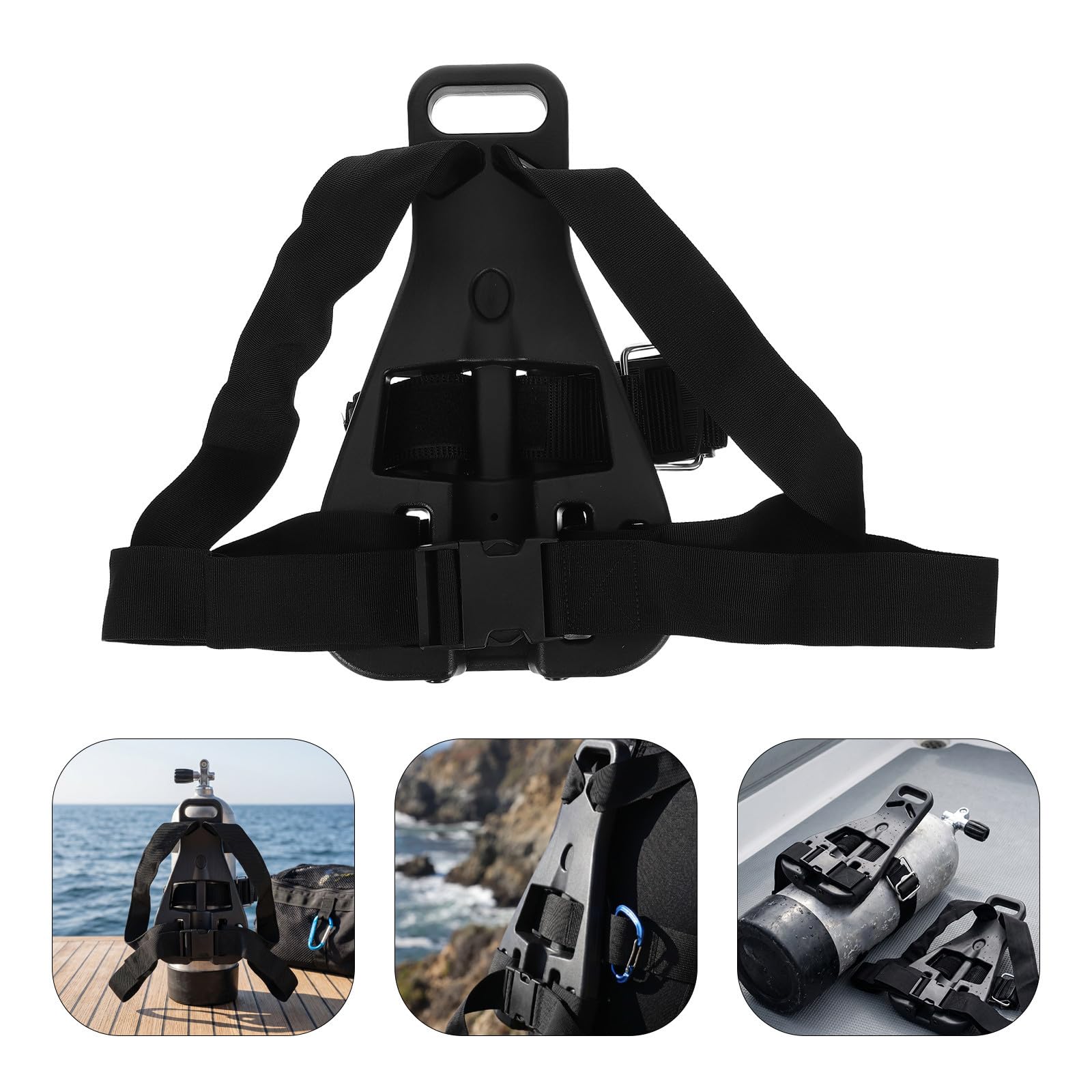 Operitacx Support Dorsal pour Bouteille de Plongée 7-12l en Acier Inoxydable, Harnais Réglable et Stable pour Équipement de Plongée en Entraînements Répétés