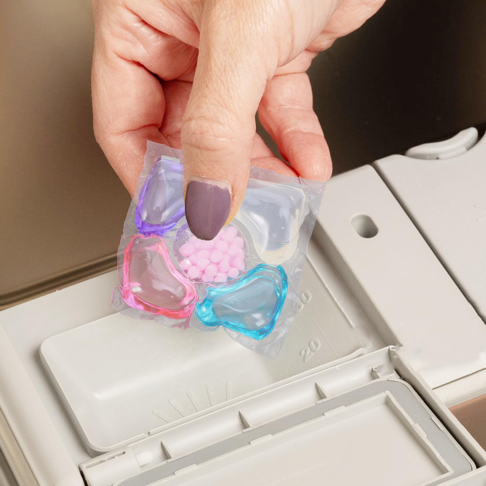 100 capsule per bucato con ammorbidente e perle profumate - Capsule per detersivo per bucato 5 in 1 per la pulizia profonda di tutti i tessuti e colori - per a dissoluzione
