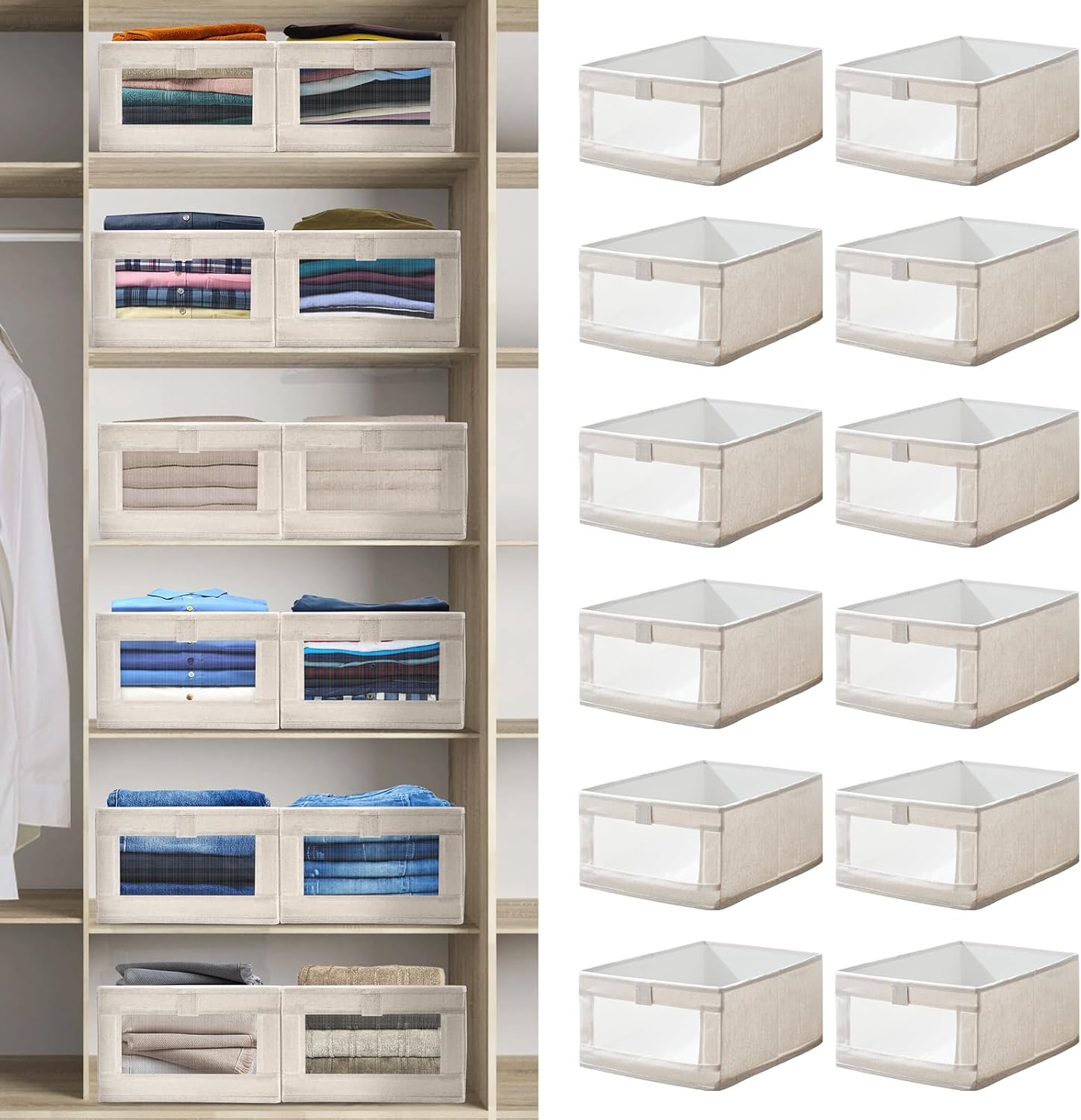 Amazon.com - 12 Pack Linen Closet Organizers and Storage, Closet ...