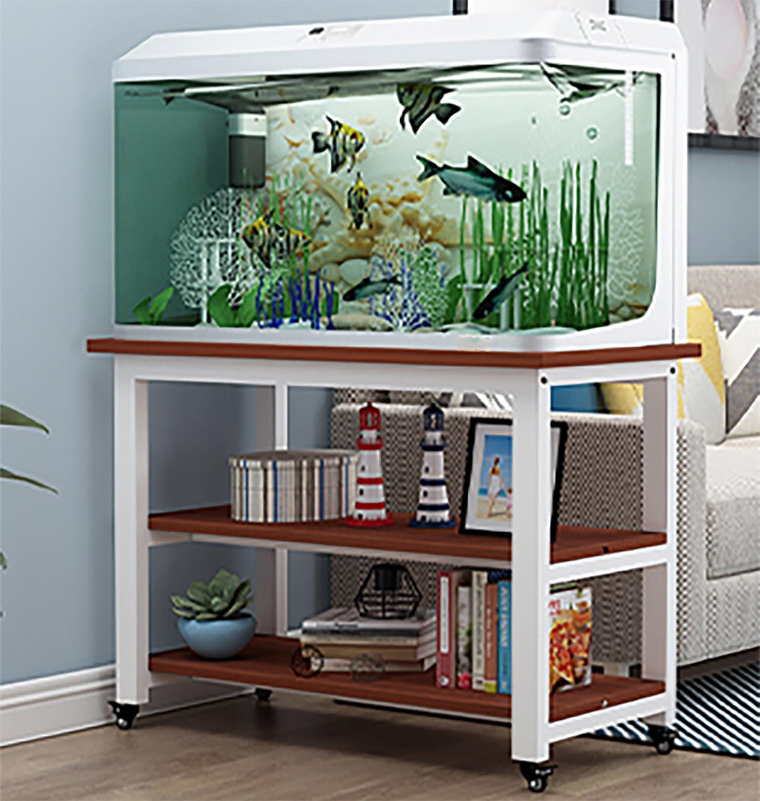 Meuble aquarium à plusieurs niveaux pour salon passion reptile