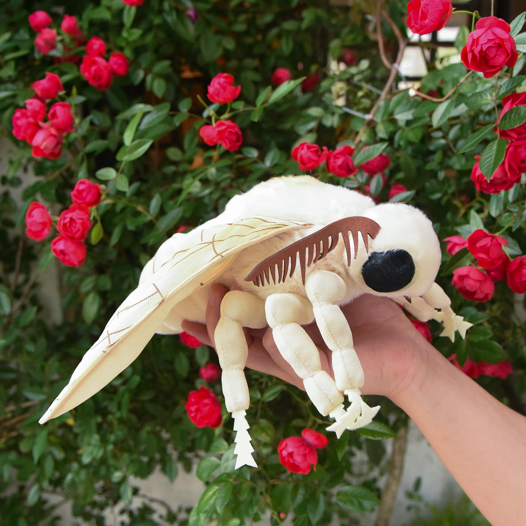 RLOMUTE Silk Moth Plush Simulation Toy, Cute Brown Silk Moth Toy, Soft Plush Animal Silk Moth Toy Collection - Image 3