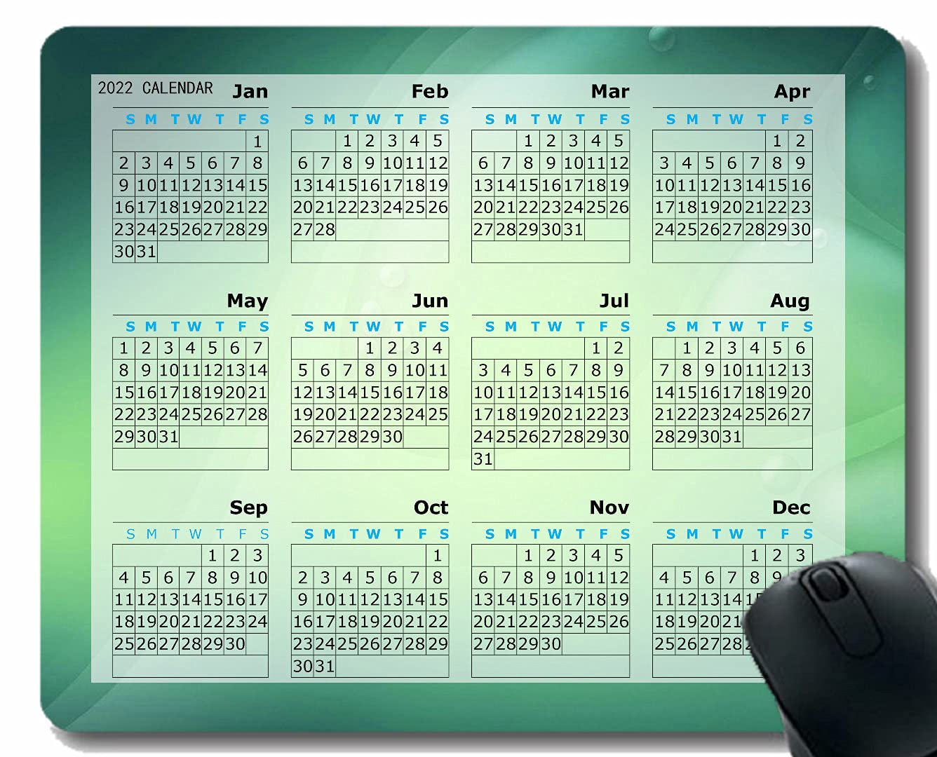 APSRA Mouse Pad 2022 Calendar,Bubbles Light Shape Faded Personalized Mouse Pad-16896