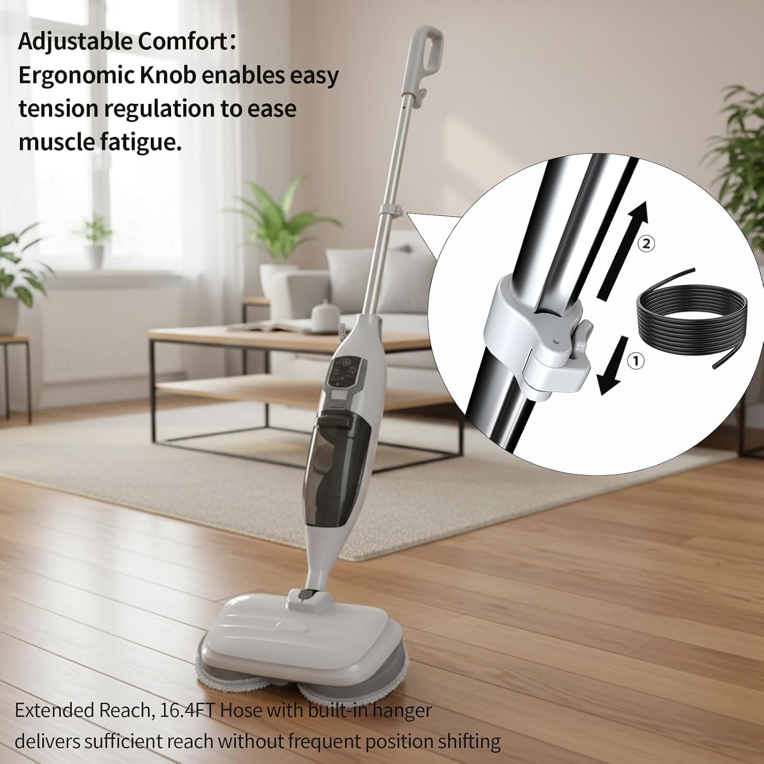 PUREBEAR 300°F Scrub & Steam Mop, Steam Cleaner With 13 Accessories