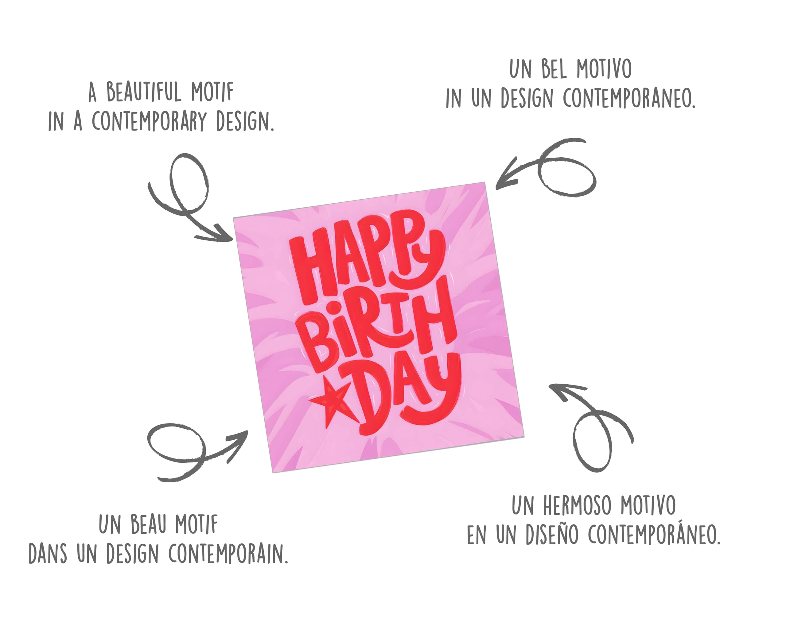 Edition Seidel Carte D'anniversaire Carrée Premium Avec Enveloppe. Carte De Joyeux Anniversaire Pour Mari, Femme, Petit Ami, Petite Amie, Enfant, Points Colorés (GQ356 SW024