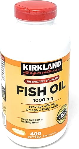 Kirkland Signature. Aceite de Pescado concentrado con ácidos grasos Omega-3, 800 cápsulas blandas de 0.035 oz