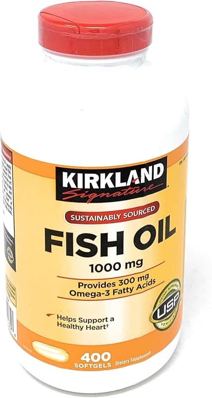 Kirkland Signature Fish Oil Concentrate with Omega-3 Fatty Acids, 400 Softgels, 1000mg
