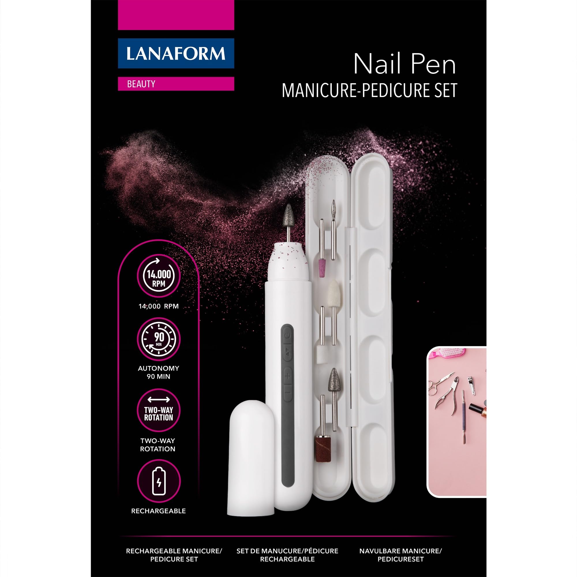 Nail Pen - Manicura - Manicura Eléctrica De Uñas - Set De Manicura Y Pedicura - 6 Accesorios - Cuidado De Uñas Eléctrico Portátil