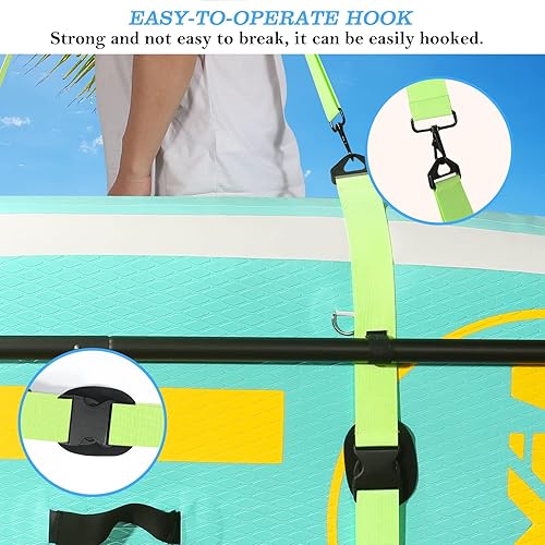 Miniatura 6 de PPXIA Correa de transporte para tabla de remo, tablas de transporte de SUP ajustables, accesorios de tabla de remo para mujeres y hombres para