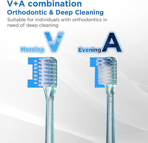 Miniatura 4 de Fregum Cepillo de dientes ortodóntico en forma de V+A para aparatos ortopédicos, con 6 cepillos interdentales, cerdas suaves, 6 unidades