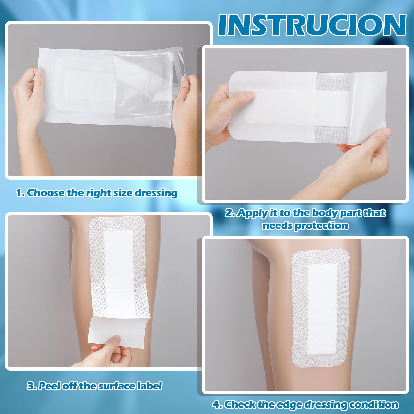 Nuanchu 15 Pcs Island Dressing 4x10 Bordered Gauze Adhesive Bandage — Amazon image 5