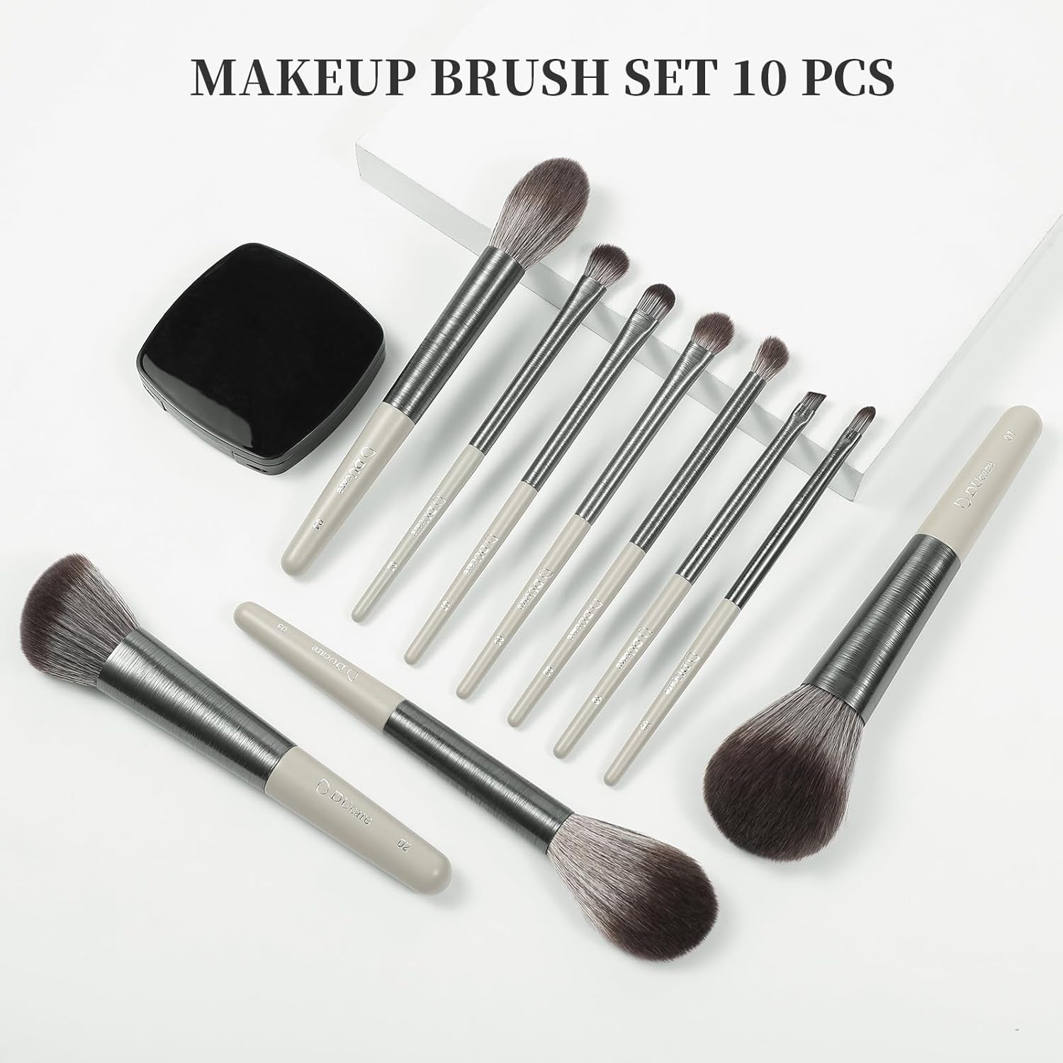 DUcare Makeup Brushes Set Professional 10pcs Synthetic, Foundation Blush Face Contour Powder Brush Eyeshadow Eyeliner Eyebrow Lip Liquid Cream Blending Essential