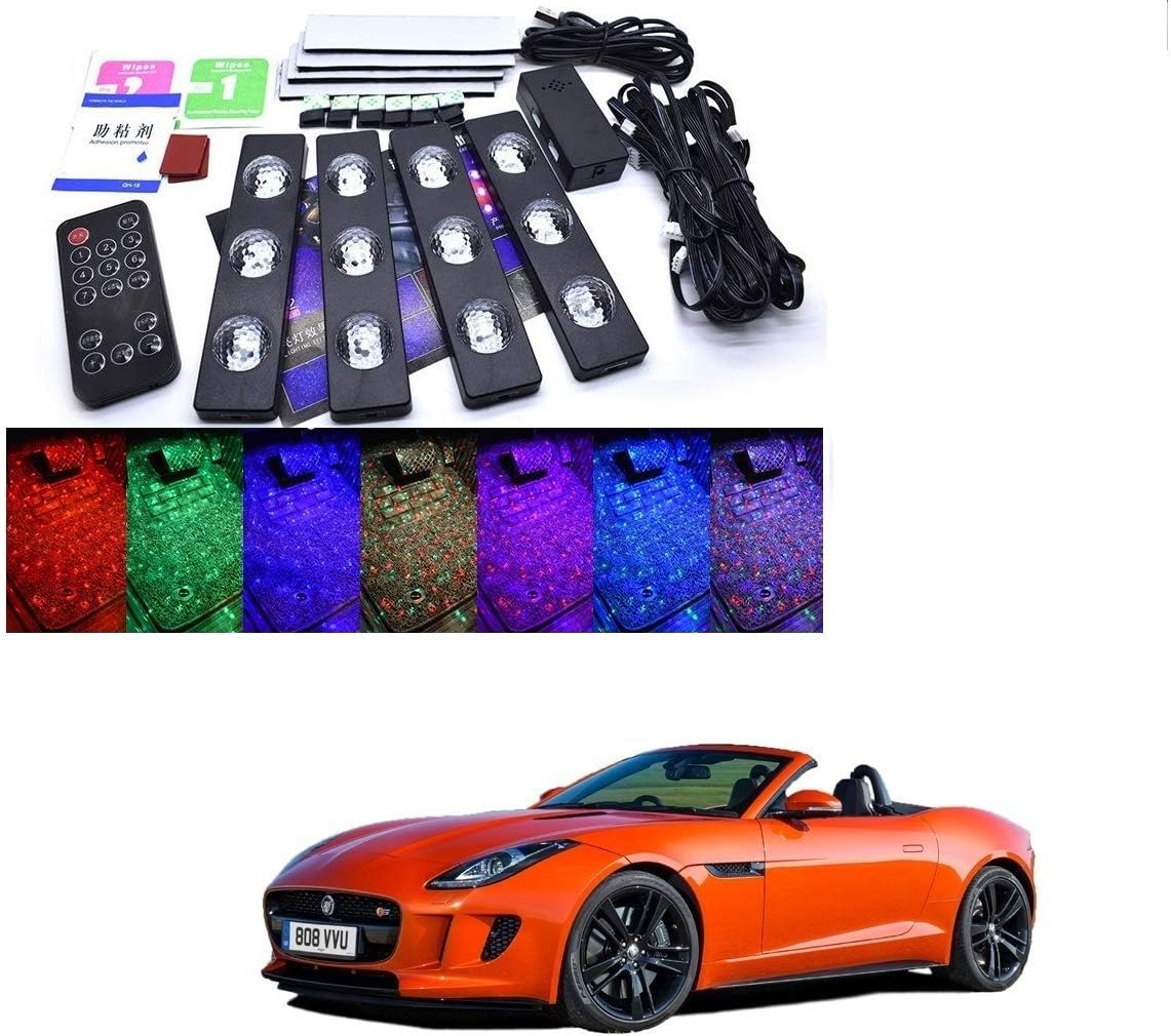 Kozdiko The Starlights of Car with RemoteSeat Bottom,7 Colors Lights,Breathing,Voice Ctrl,Create a Different Landscape in The Car with RemoteFor Jaguar F-Type