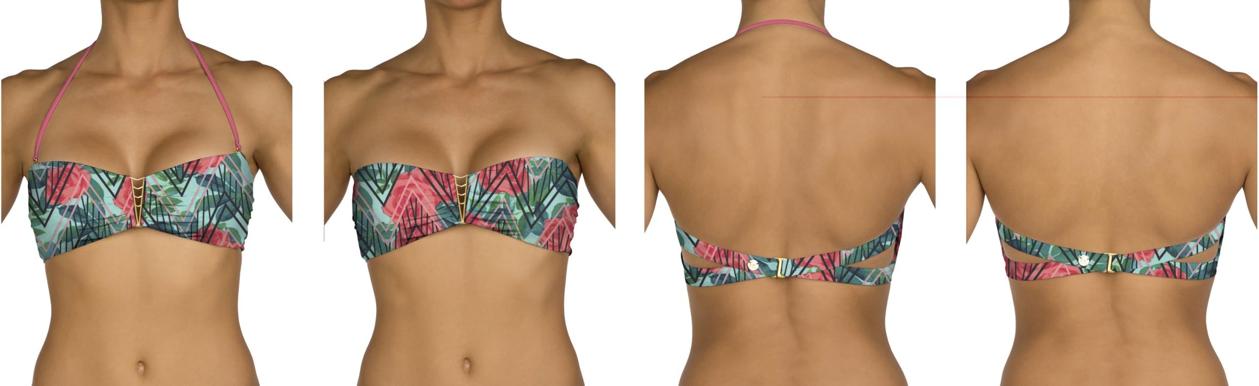 B.Swim Pala-U63 Junior's Bandage Bandeau Bikini Top,Palace,Medium