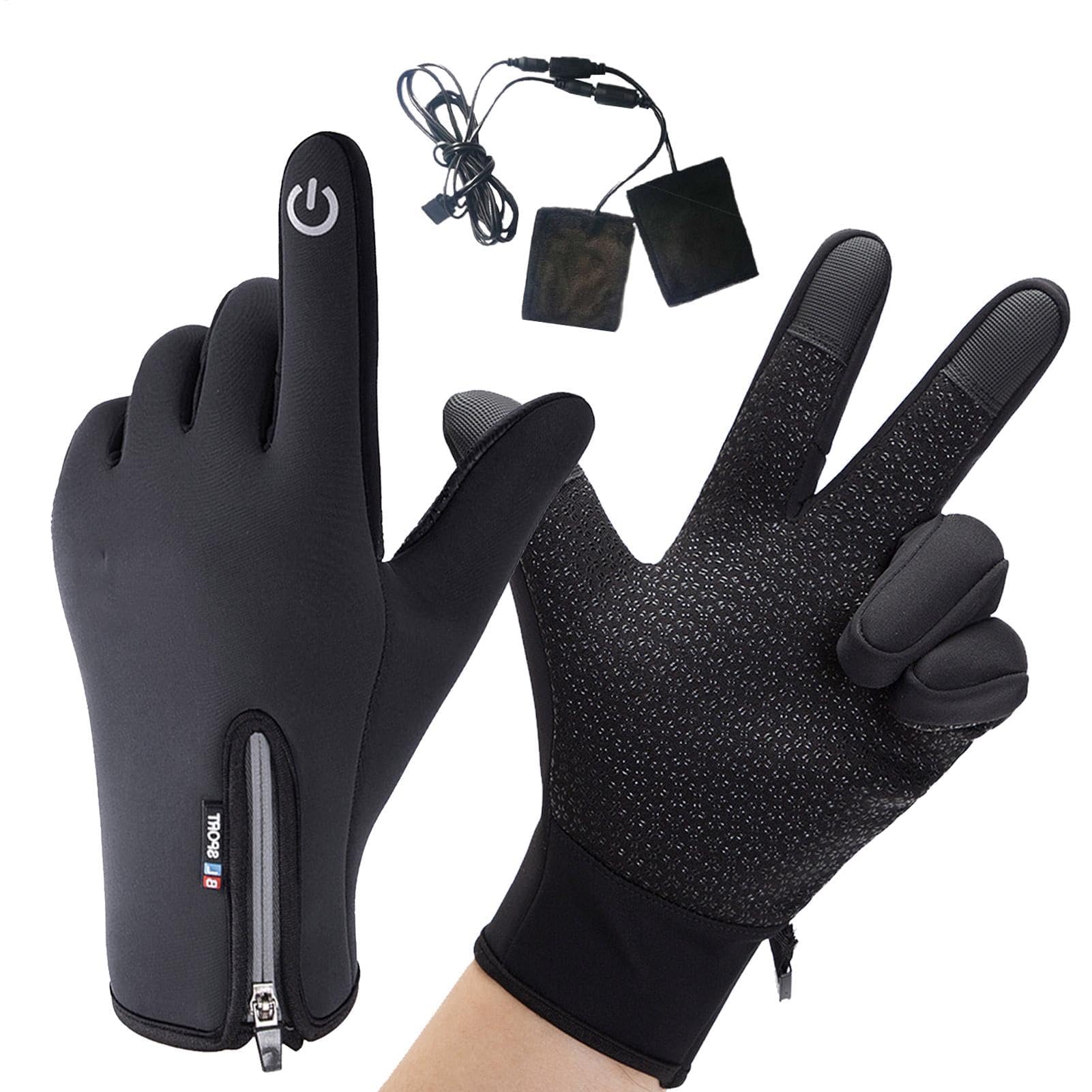 Muiltvoe Heated Gloves For Men Women, USB Heated Gloves, Heated Cycling Gloves, Rechargeable Snowboard Gloves Touchscreen,Winter Thermal Gloves Snow Mittens, Snowboard Gloves For Ski Riding Outdoor