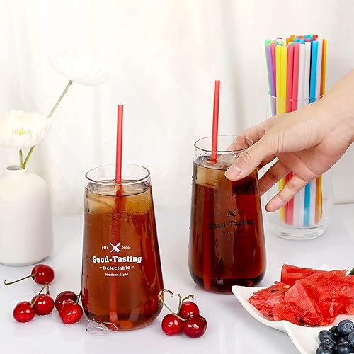 Vista 10 de 100 popotes de plástico flexibles coloridos, pajitas flexibles y desechables (0.23 pulgadas de diámetro y 10.24 pulgadas de largo)