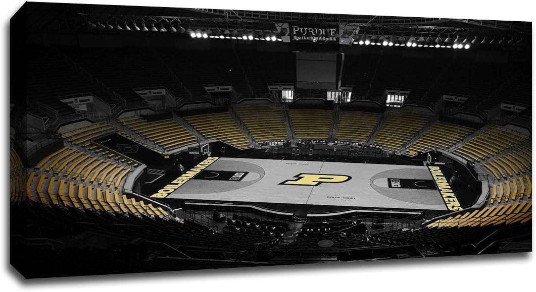 ArtsyCanvas Purdue Mackey Arena - College Basketball Touch of Color - 40x22 Gallery Wrapped Canvas Wall Art TOC