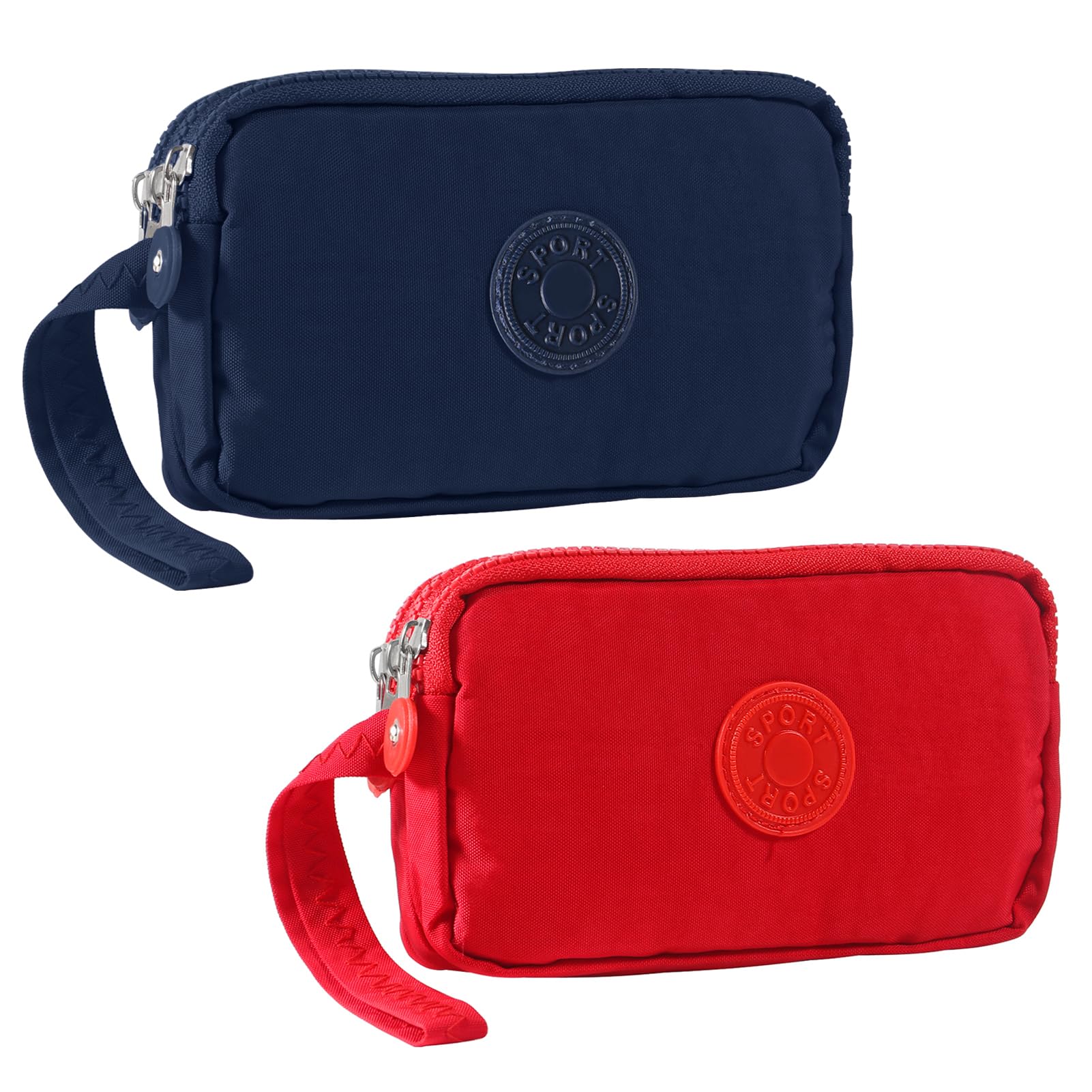 D-FLIFE Large Capacity Wristlet Wallet - Women 3 Layers Zipper Oxford Cloth Waterproof Handbag Purse