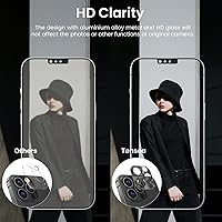 Vista 6 de Tensea Protector de lente de cámara para iPhone 14 ProiPhone 14 Pro Max, cubierta de vidrio templado de aleación de aluminio, accesorios protectores