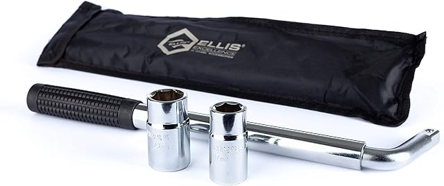 Ellis Excellence Travel Emergency Breakdown Multifitment (17mm, 19mm, 21mm & 23mm) Extending Telescopic Wheel Brace Wrench Including Durable Storage Bag