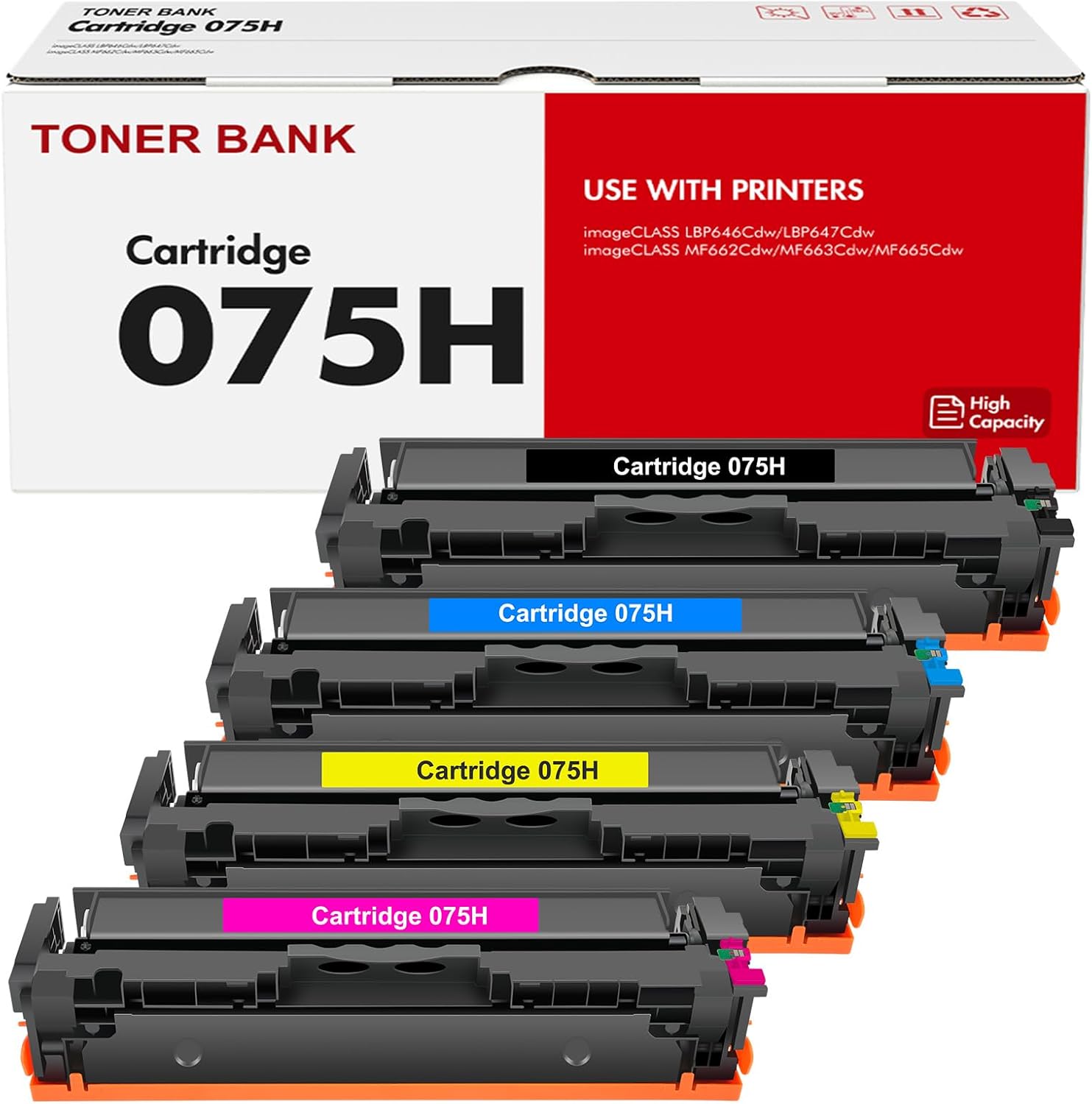 AMAZON COM 075 TONER CARTRIDGE SET 4 PACK WITH CHIP REPLACEMENT visual data 7