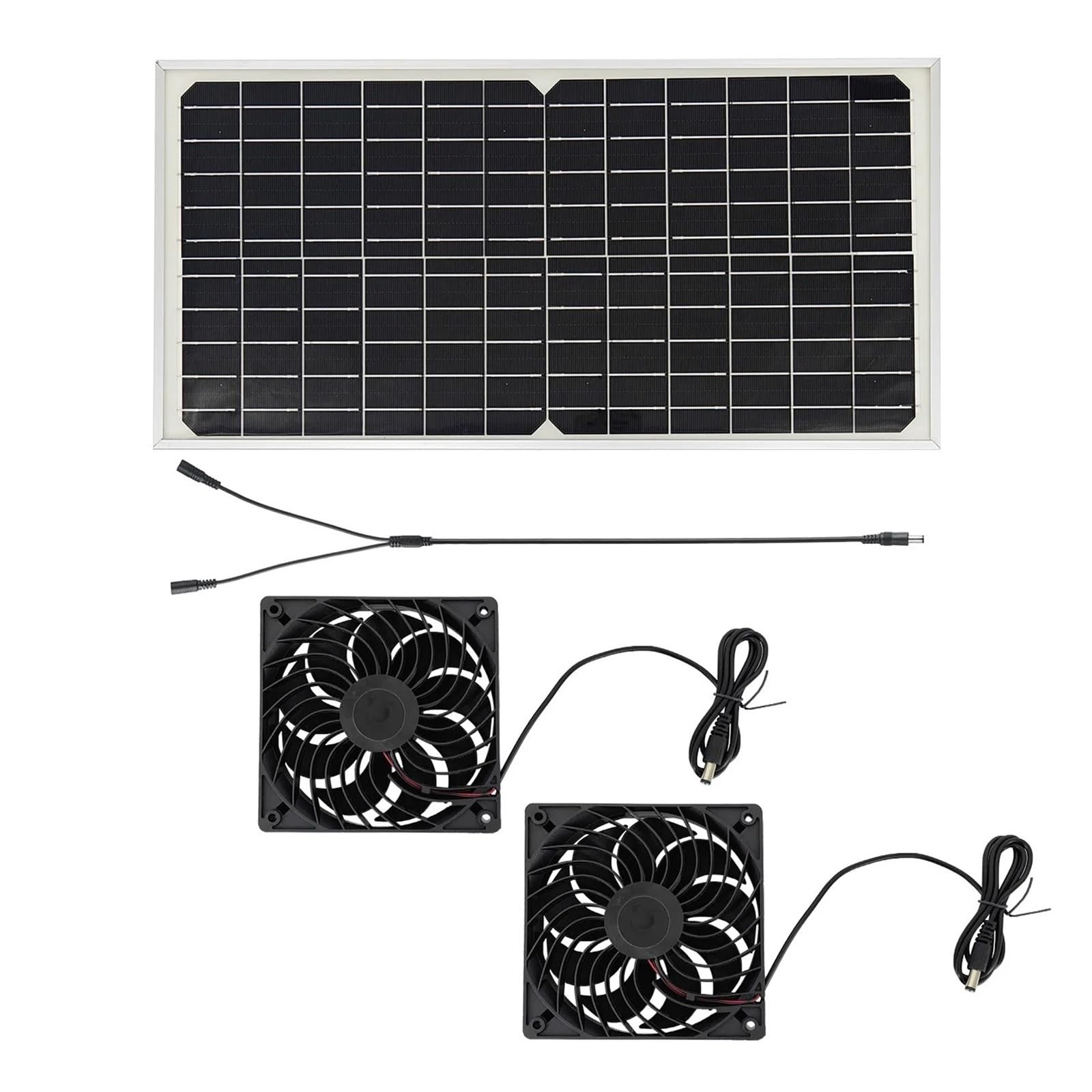 Kit extraction air solaire 12V pour aérer la serre de jardin