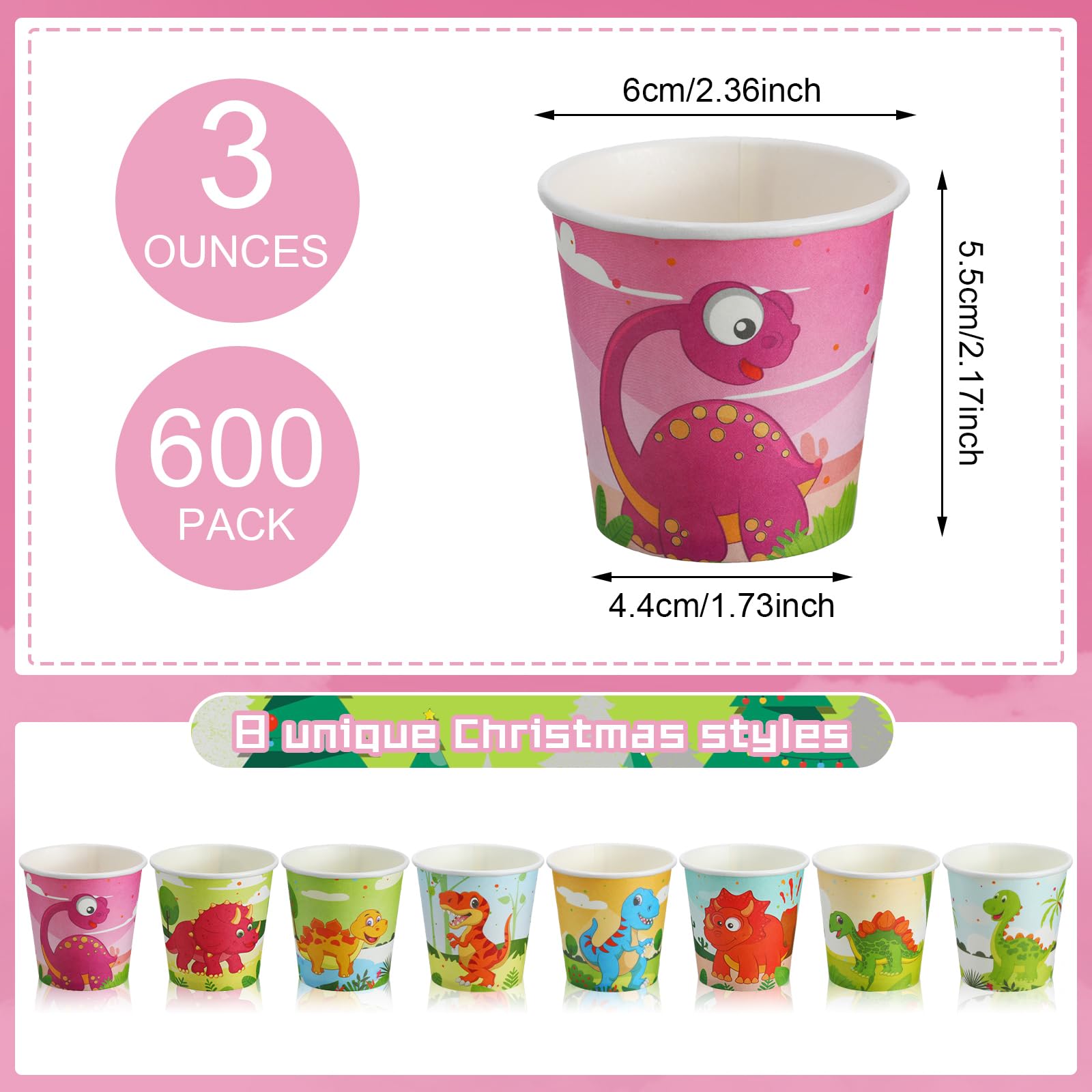 Skyley Paquete de 600 vasos de papel pequeños desechables de 85.0 g para baño, enjuague bucal para niños, mini tazas de bebidas frías para fiestas, hogar y oficina, enfriadores de agua (estilo
