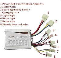 Vista 5 de Maxmartt 500W Motor Brushed Speed Controller & Throttle Grip for Electric Bicycle Scooter Tricycle 24V