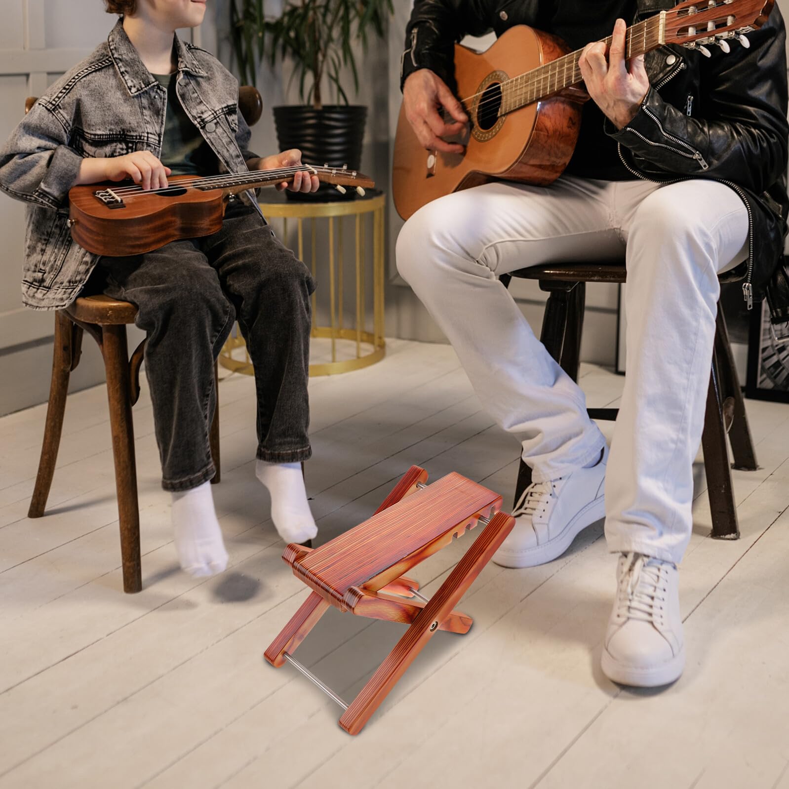 Poggiapiedi Regolabile in Legno per Chitarra Poggiapiedi in Bambù per Chitarra Classica e Acustica Antiscivolo Marce