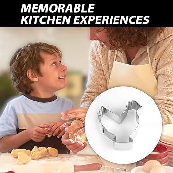 BRBASAP Chicken Cookie Cutter Small Farm Animal Shape Cutter Premium Food-Grade Stainless Steel Fun Animal Shapes for Cookies Ornament and Crafts Dishwasher Safe Cutters for Chick Themed Baking Fun