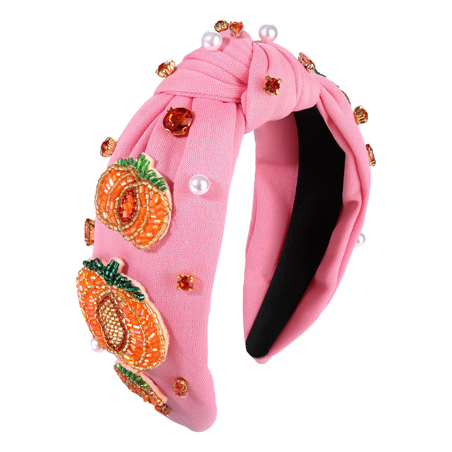 Halloween Headbands for Women Beaded Pumpkin Knotted  display picture 1
