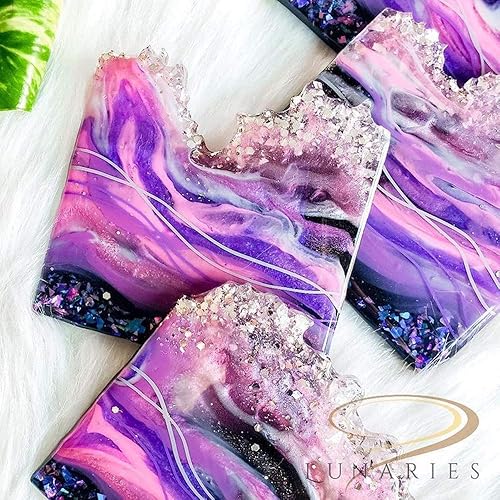 Miniatura 7 de RESINWORLD Moldes de posavasos de resina, moldes de silicona para resina epoxi, molde de geoda para hacer posavasos de ágata, tapetes de taza