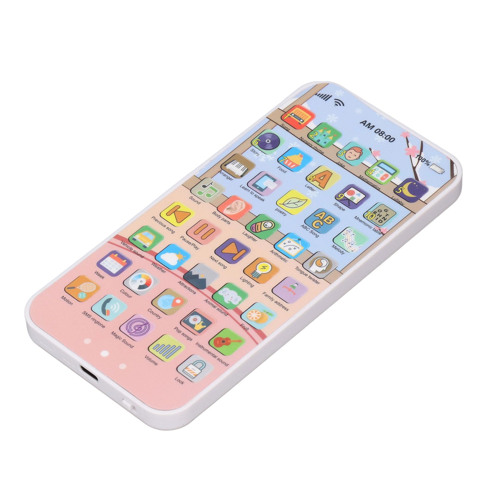 VGEBY Touchscreen Early Education Phone with 40 Interactive Buttons, (Pink)