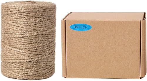 Vista 9 de HSTECH Cuerda de yute natural de 0.079 pulgadas, 328 pies para manualidades, envoltura de regalos, agrupación, embalaje, jardinería y más, cuerda