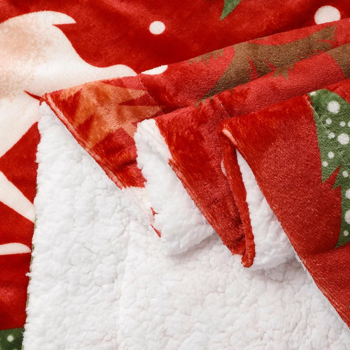Christmas Throw Flannel Blanket, Winter Home Decor for Red Christmas Tree Fleece Fuzzy Soft Warm Room Blanket for Couch,Chair,Sofa,Dorm, 50"x60" - Image 5