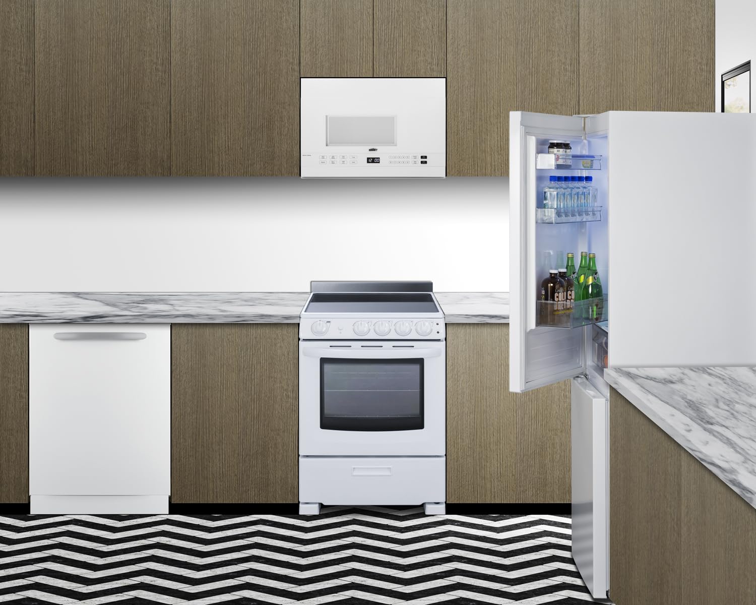 Summit 24" Bottom Freezer Refrigerator, Counter Depth Refrigerator- Freezer, Energy Star, White - Ffbf121wlhd (Left Hand Door) on Fridge.com - View 6