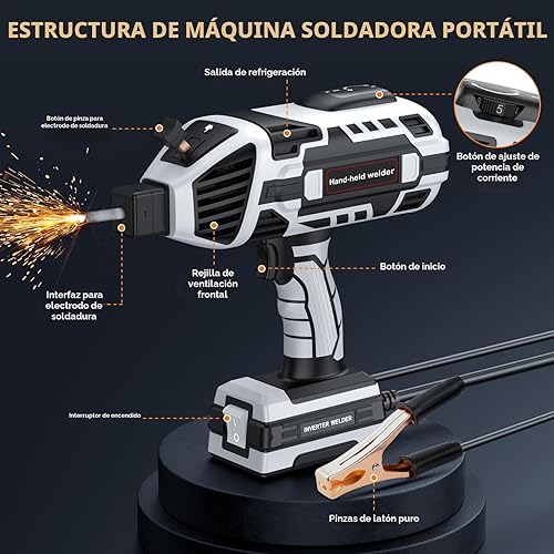 Miniatura 6 de Máquina de soldadura portátil de mano – Soldador de mano inversor IGBT de 110 V, soldador de arco portátil de 20-120 A, arranque en caliente