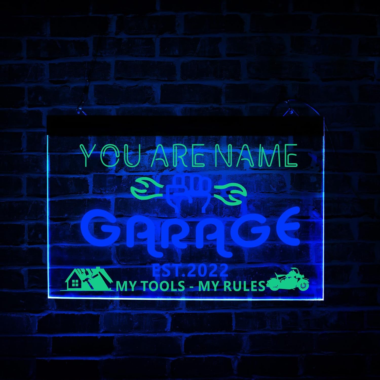 Personalized Garage Man Cave Deco Dual-Color Led Neon Light Sign, Garage Sign Personalized, Garage Led Sign, Garage Led Light, Custom Name Neon Sign, Man Cave Neon Sign