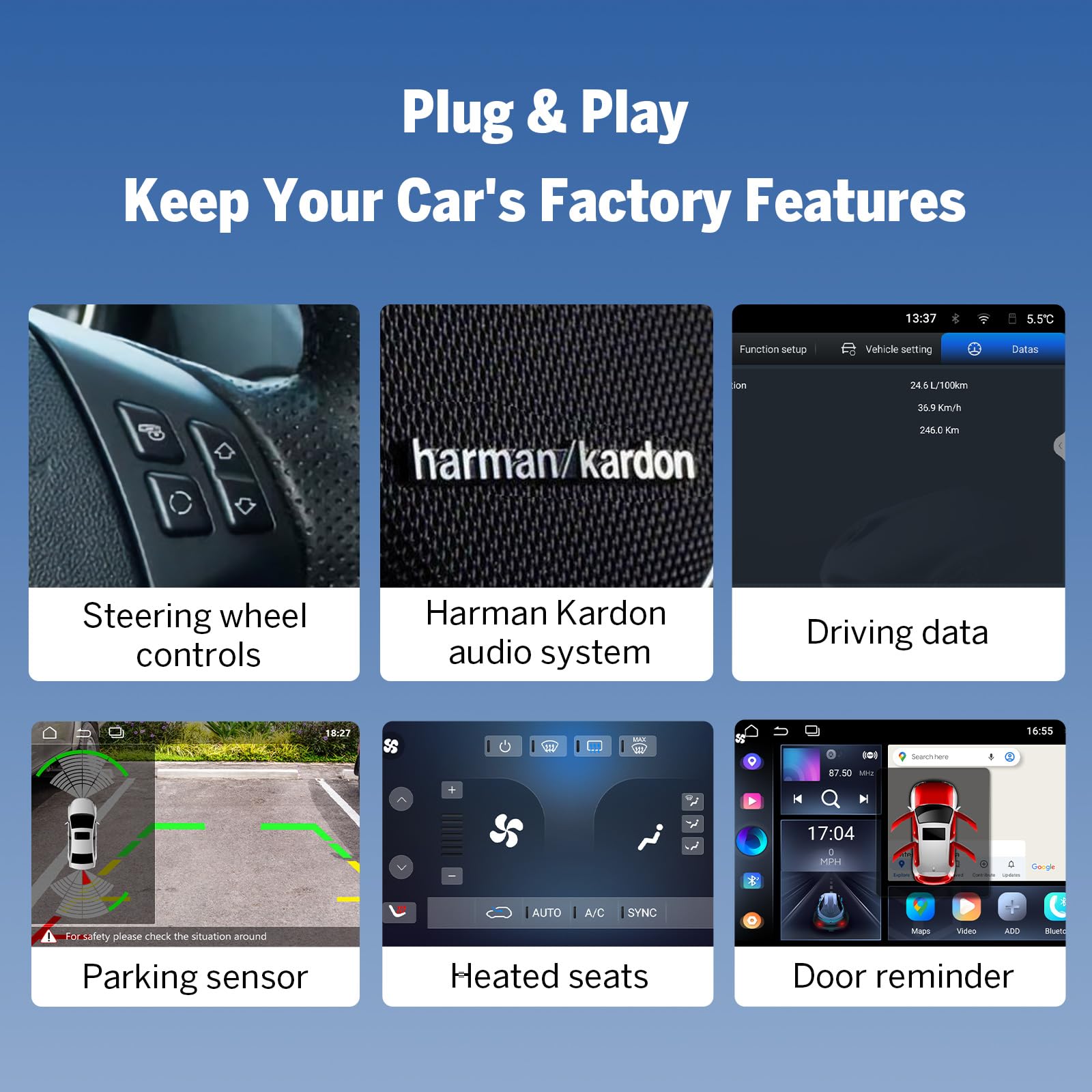 Eonon 9 Pollici Android 14 per BMW 3 E90 E91 E92 E93 (2005-2013) GPS CarPlay Android Auto Specchio Schermo Bluetooth WiFi Radio USB EQ DSP Telecamera Posteriore Autoradio E90X7