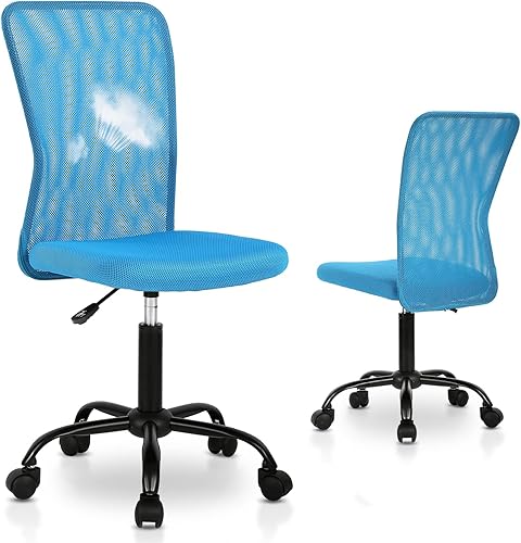 Miniatura 14 de Sillas de Oficina en Casa Sillas de Escritorio Pequeñas Ergonómicas Sin Brazos para Computadora Sillas Cómodas con Ruedas Silla de Tarea Silla de
