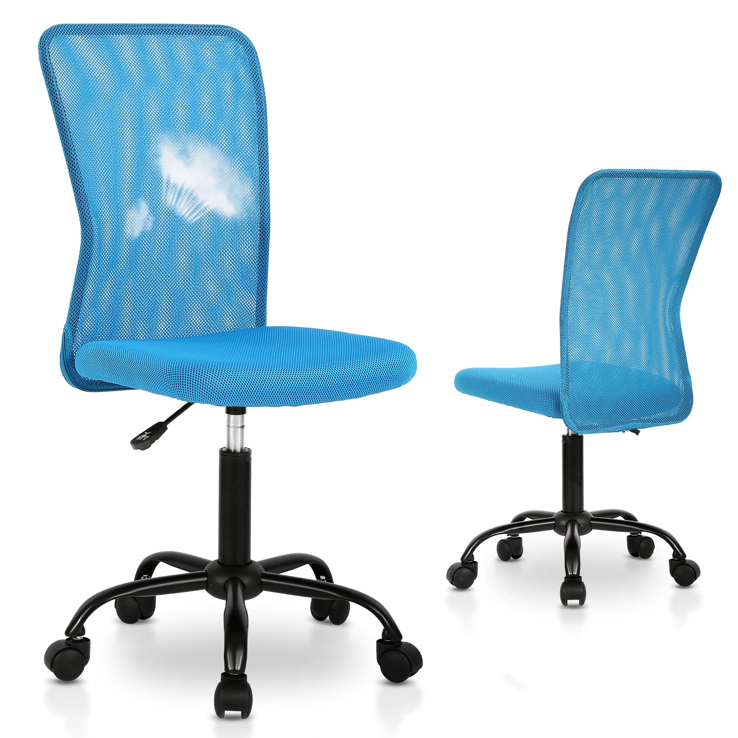 Office Chair Ergonomic Desk Chair Adjustable Height Computer Chairs with Lumbar Support Armless Mid Back Mesh Swivel Executive