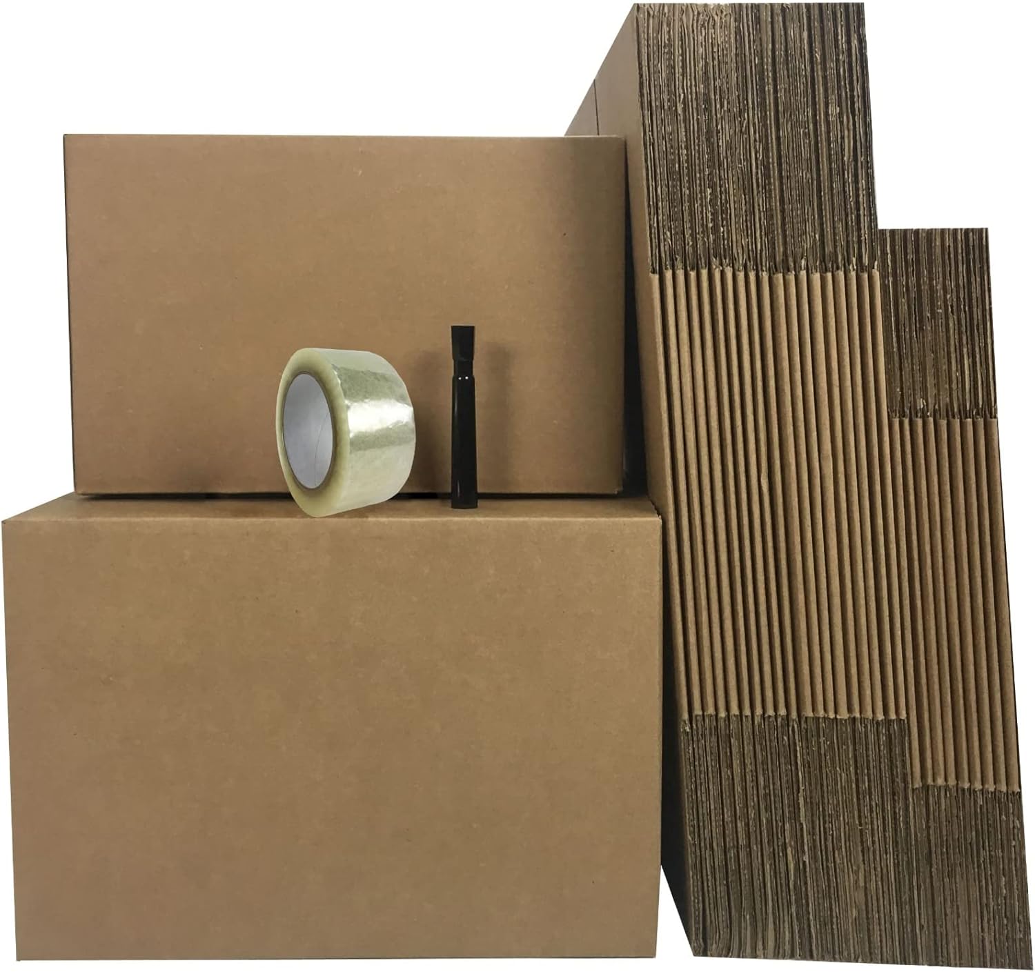 UBOXES 2 Room Economy Kit- 30 Moving Boxes, Bubble Roll, & Packing Tape