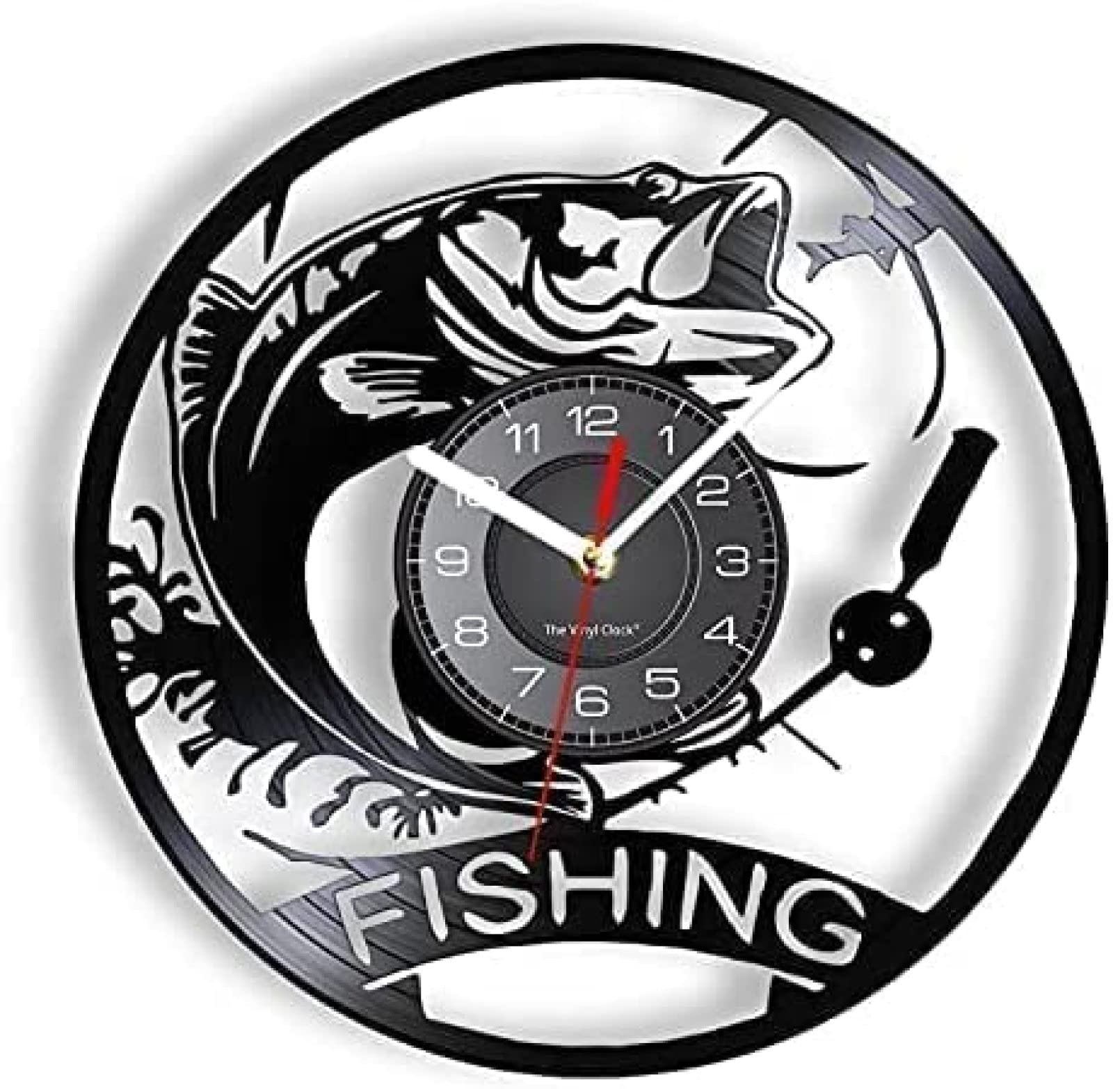 Amazon.co.jp: シーバス釣り用のビニールディスク付き壁掛け時計、漁師
